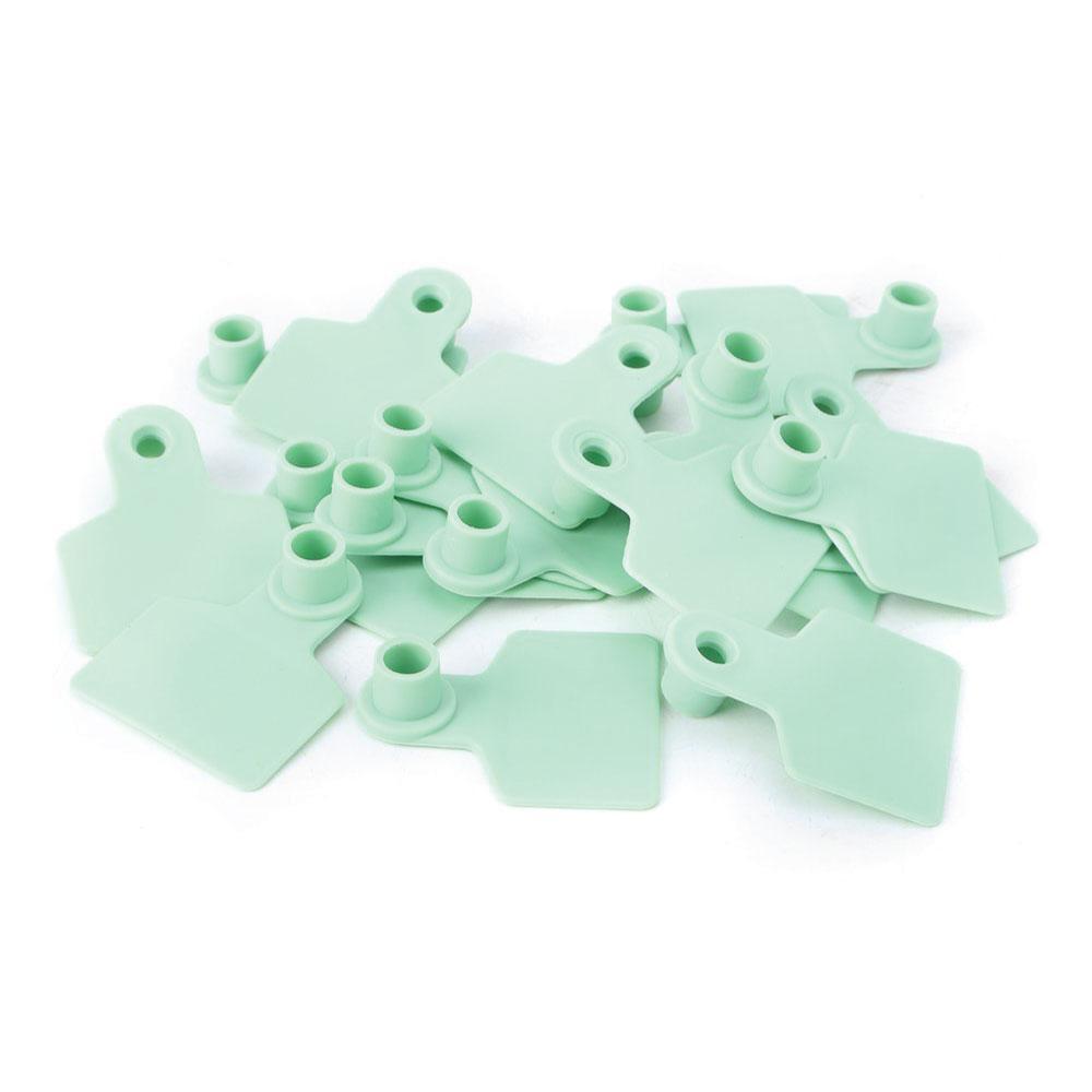100x Cattle Ear Tags 6x7cm Set - Medium Green Blank Cow Sheep Livestock Label - Pet And Farm 