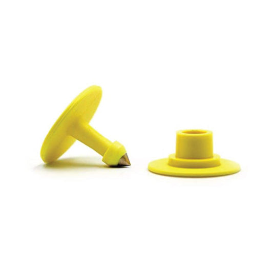 100x Cattle Ear Tags Set - Round Yellow Blank Pig Sheep Goat Cow Livestock Label - Pet And Farm 
