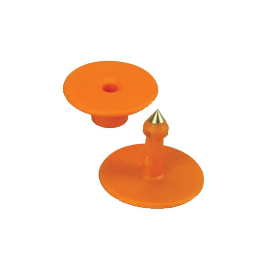 100x Cattle Ear Tags Set - Round Orange Blank Pig Sheep Goat Cow Livestock Label - Pet And Farm 