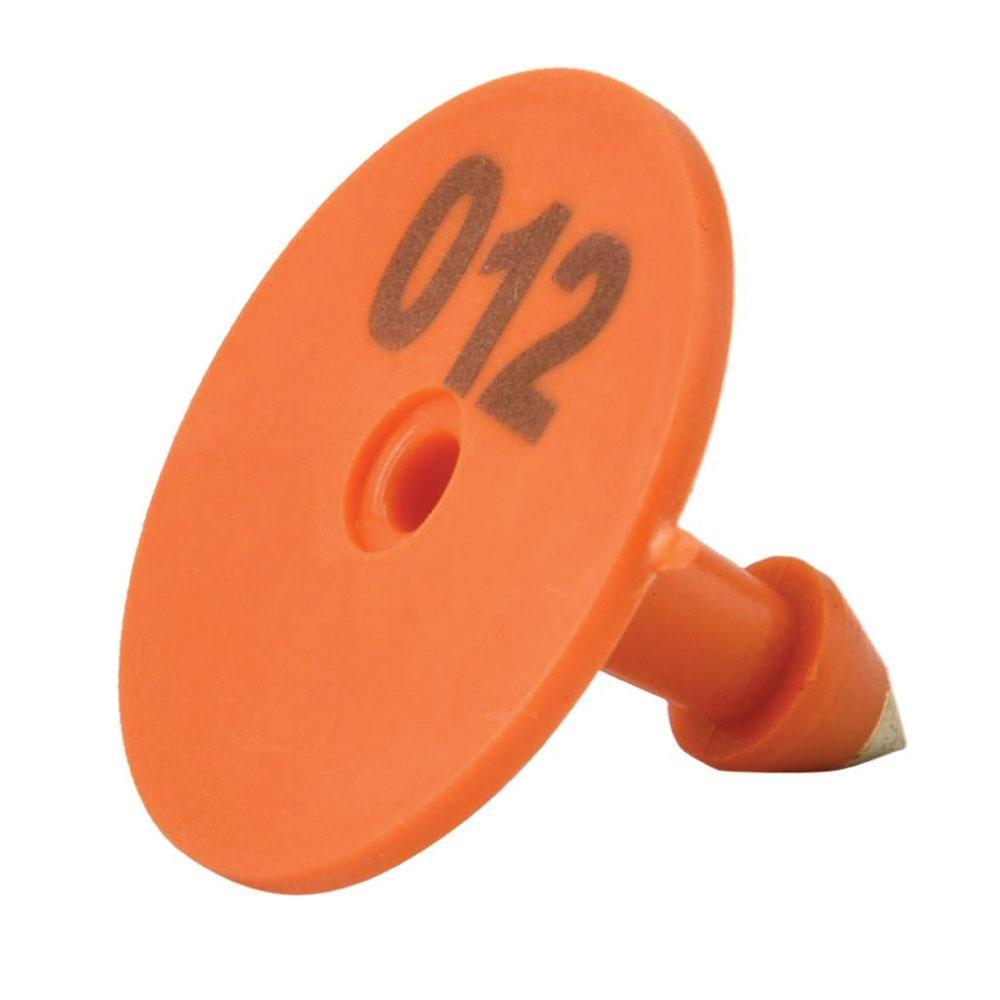 1-100 Cattle Number Ear Tag Set - Round Orange Pig Sheep Goat Livestock Label - Pet And Farm 