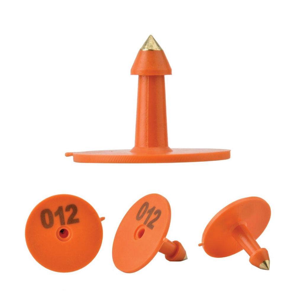 1-100 Cattle Number Ear Tag Set - Round Orange Pig Sheep Goat Livestock Label - Pet And Farm 