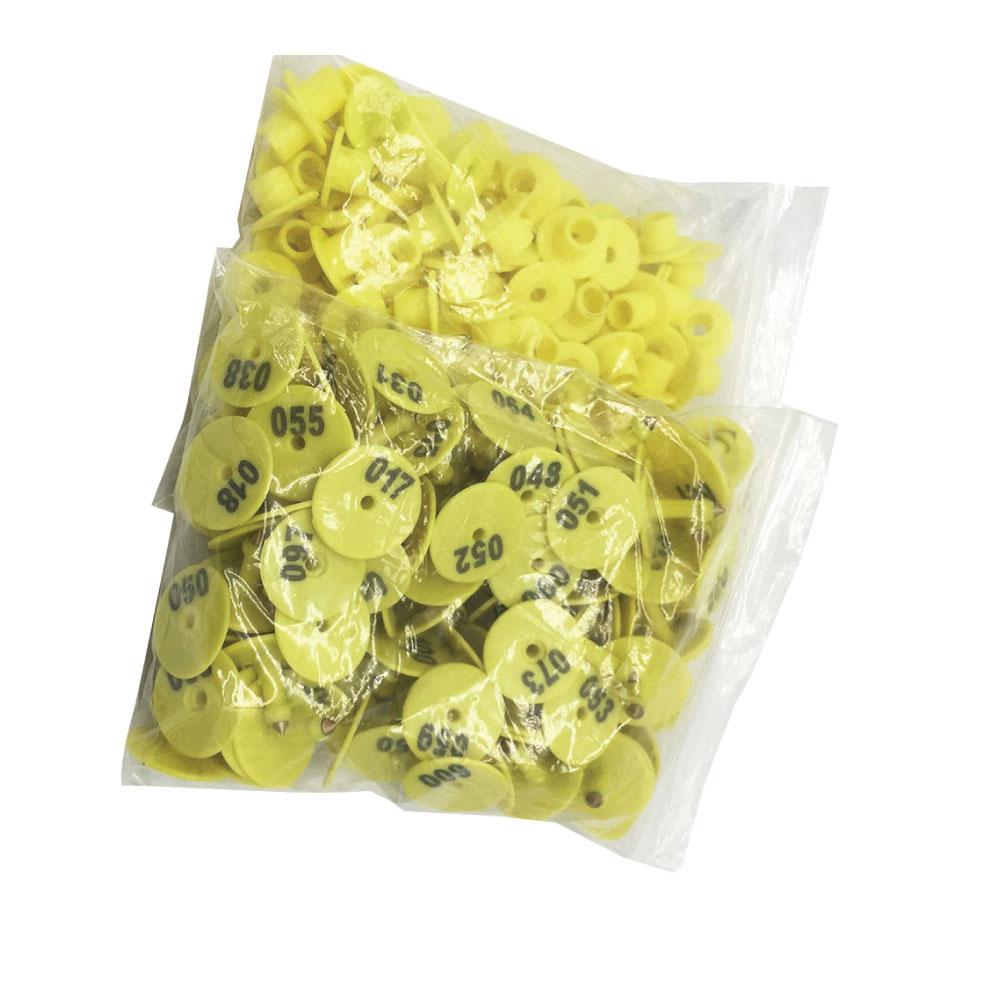 1-100 Cattle Number Ear Tags Set - Round Yellow Pig Sheep Goat Livestock Label - Pet And Farm 