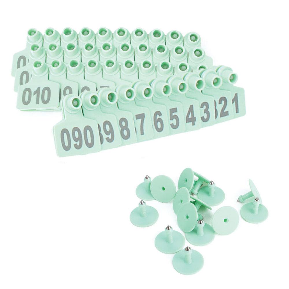 1-100 Cattle Number Ear Tags Set - Green Pig Sheep Goat Livestock Label - Pet And Farm 