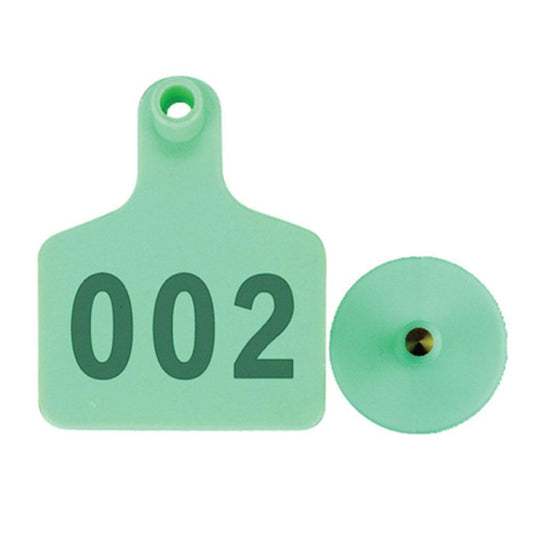 1-100 Cattle Number Ear Tag 6x7cm Set - Medium Green Sheep Livestock Label - Pet And Farm 