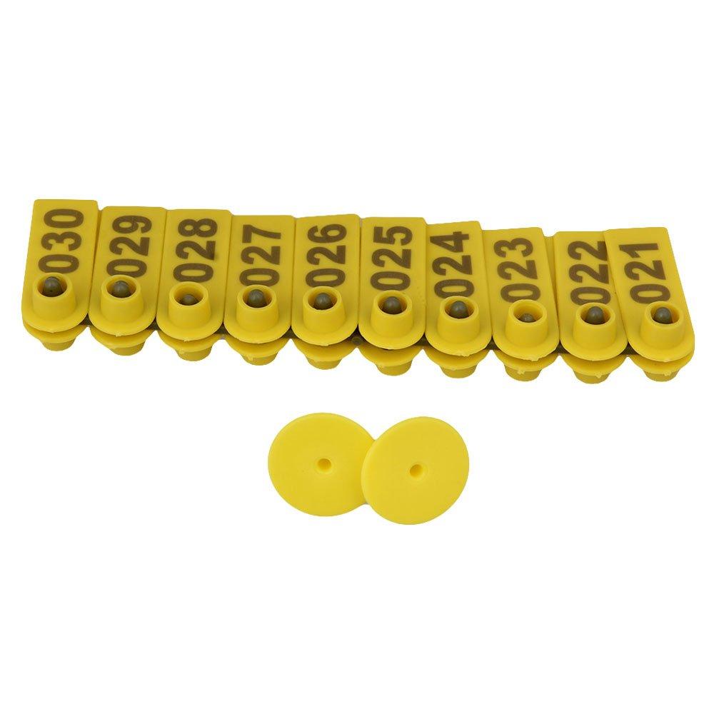 1-100 Cattle Number Ear Tag 5x2cm Set - Yellow Small Pig Sheep Livestock Label