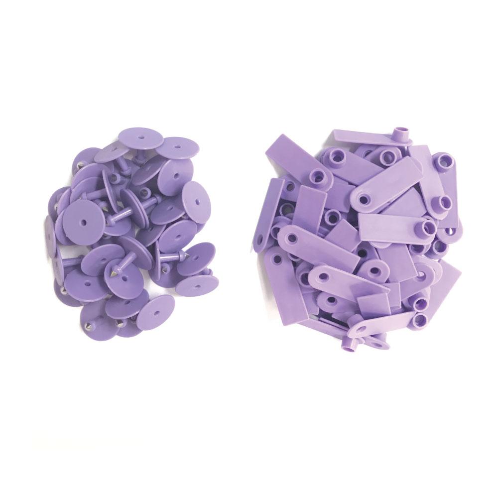 100x Cattle Ear Tags 5x2cm Purple Cow Sheep Pig Small Animal Livestock Label Tag - Pet And Farm 