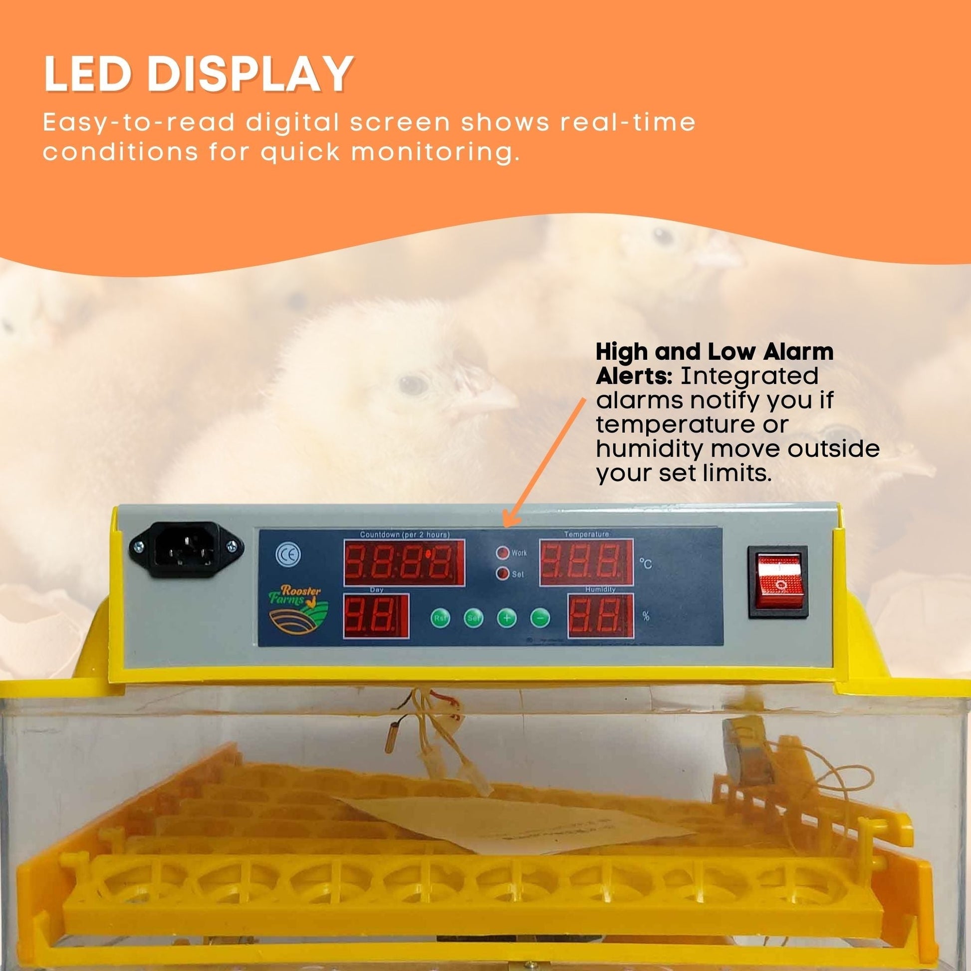 Rooster Farms Electric 112 Egg Incubator + Accessories for Chicken Quail Duck - Pet And Farm 