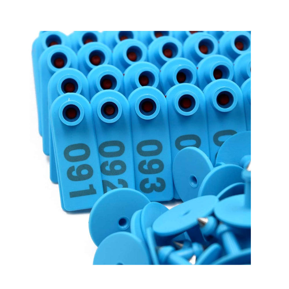 1-100 Cattle Number Ear Tags Set 5x2cm - Blue Small Cow Sheep Pig Livestock Label - Pet And Farm 