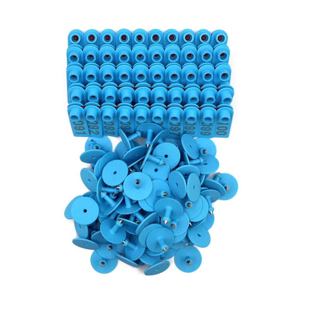 1-100 Cattle Number Ear Tags Set 5x2cm - Blue Small Cow Sheep Pig Livestock Label - Pet And Farm 
