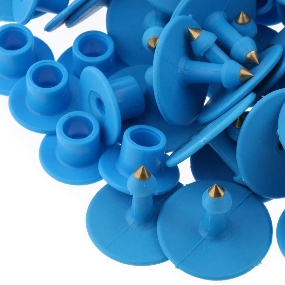 1-100 Cattle Number Ear Tags Set - Round Blue Pig Sheep Goat Livestock Labels - Pet And Farm 