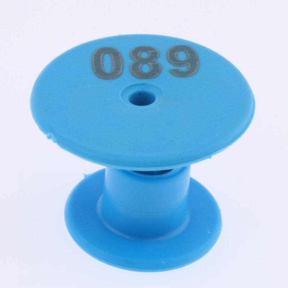 1-100 Cattle Number Ear Tags Set - Round Blue Pig Sheep Goat Livestock Labels - Pet And Farm 