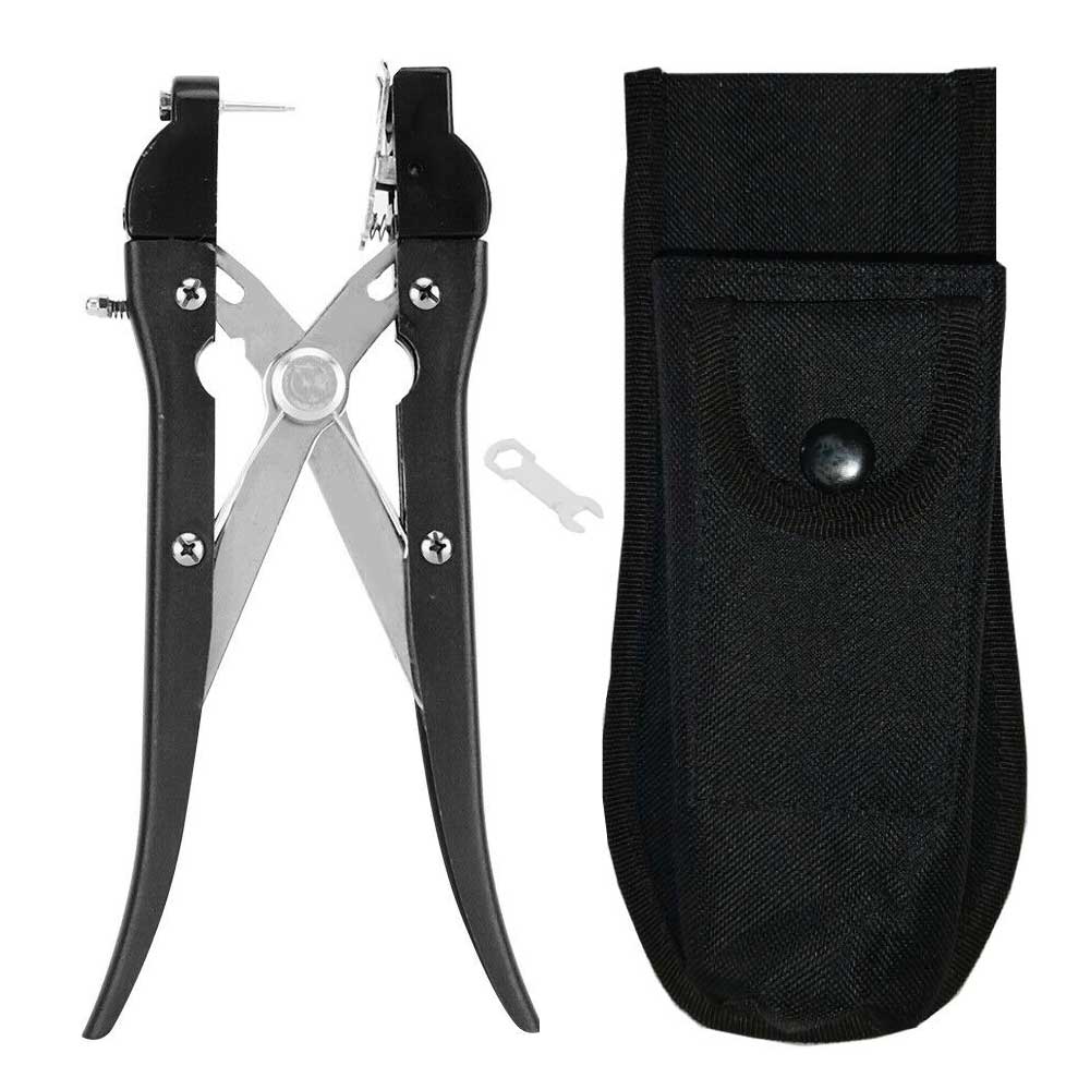 Ear Tag Applicator Plier + Case - Alloy Livestock Animal Cattle Punch Tagger - Pet And Farm 