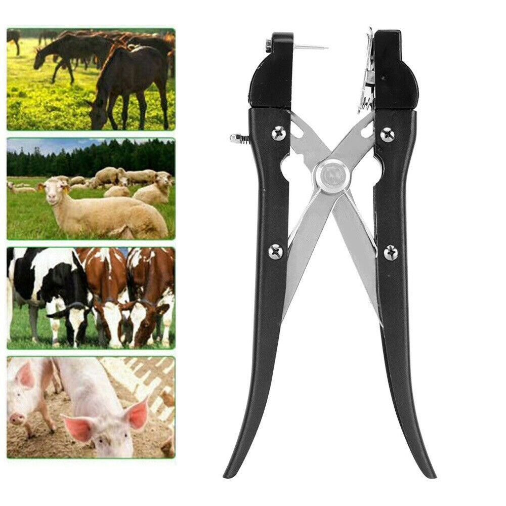 Ear Tag Applicator Plier + Case - Alloy Livestock Animal Cattle Punch Tagger - Pet And Farm 