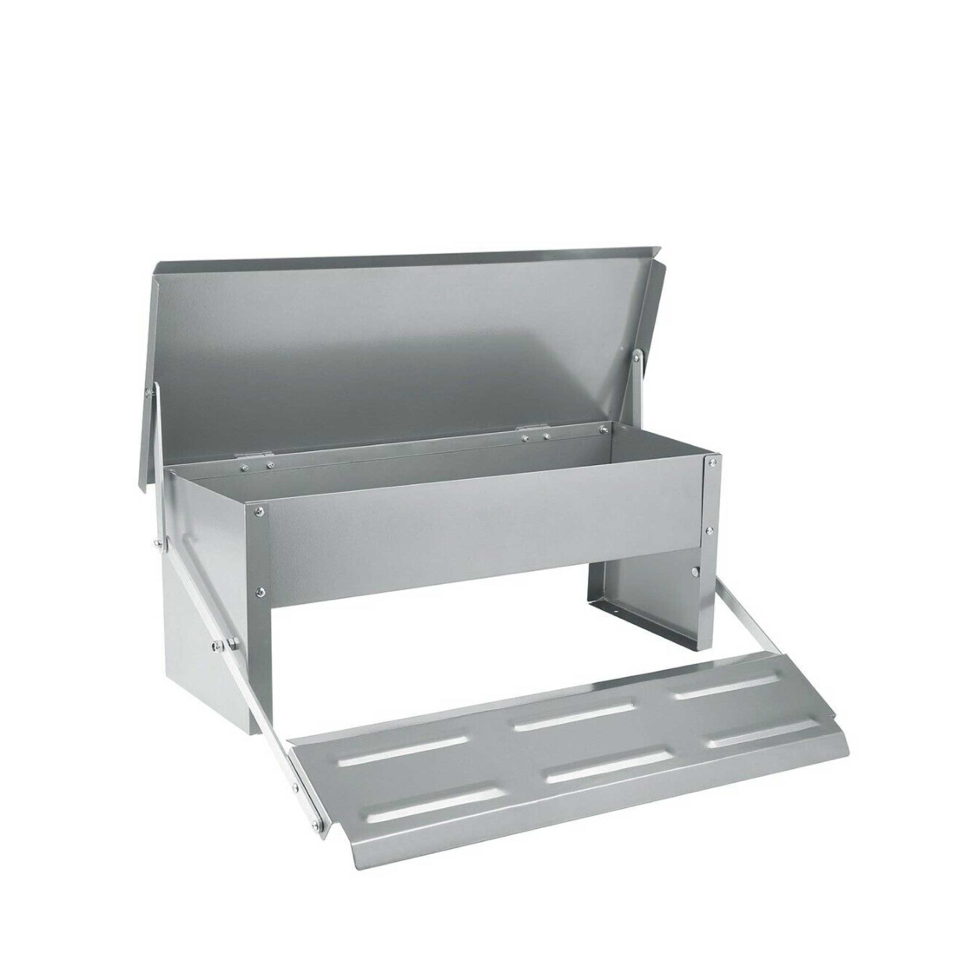 8L Automatic Chook Chicken Feeder Poultry Auto Treadle Aluminium Metal Coop - Pet And Farm 