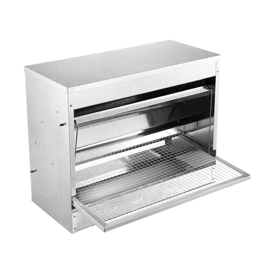 10kg Automatic Chook Chicken Feeder Poultry Auto Treadle Galvanised Metal Coop - Pet And Farm