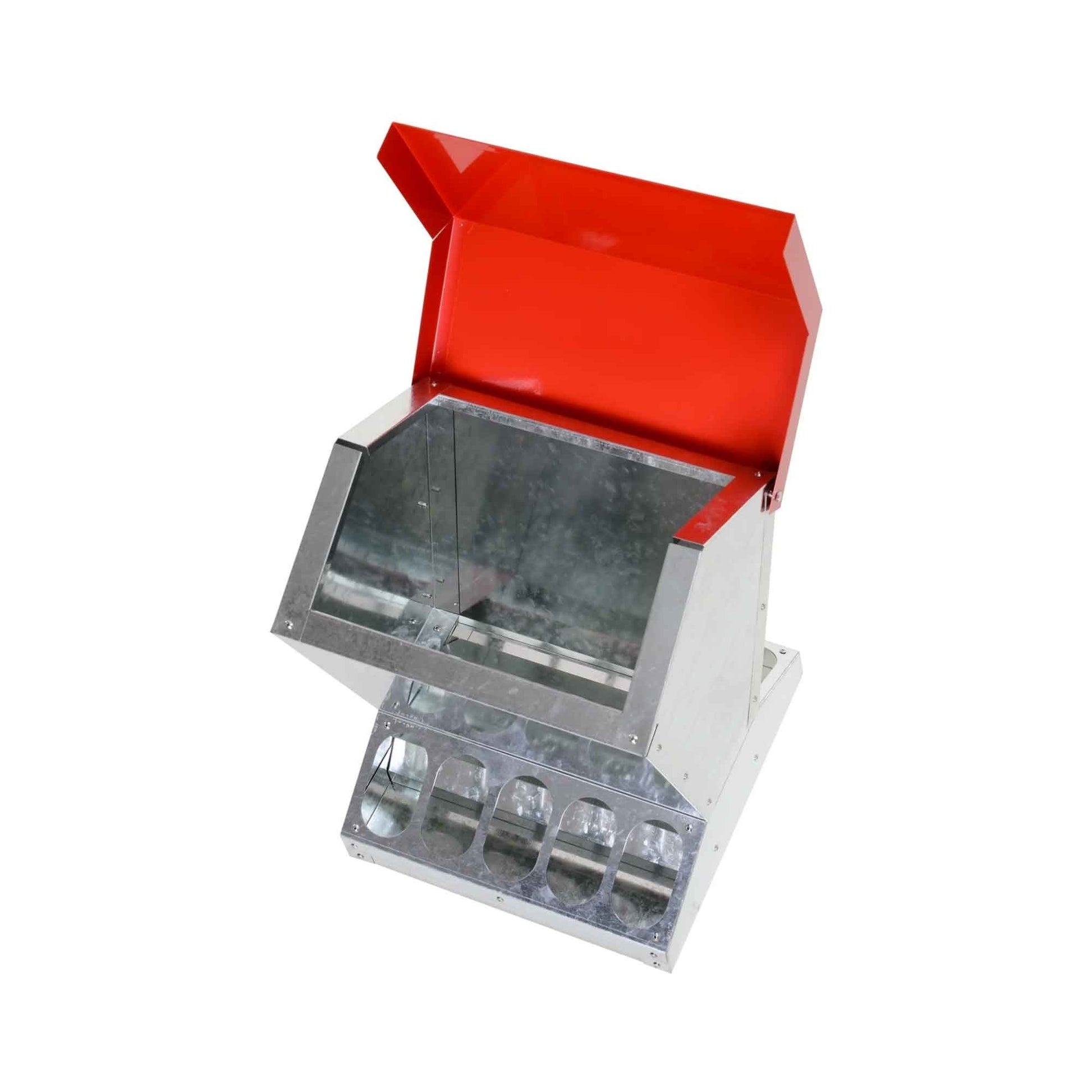 10kg Automatic Chook Chicken Feeder Poultry Auto Trough Galvanised Metal Feeders - Pet And Farm 
