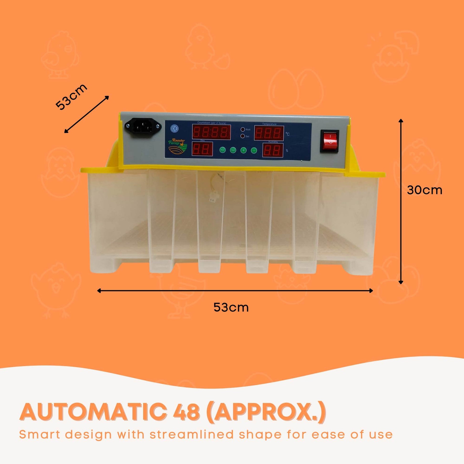 Electric 48 Egg Incubator + Accessories Hatching Eggs Chicken Quail Duck - Pet And Farm 