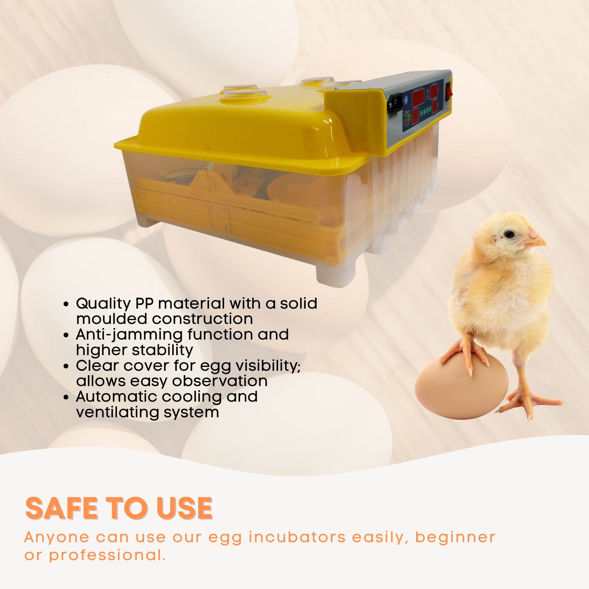 Rooster Farms Electric 48 Egg Incubator + Accessories for Chicken Quail Duck - Pet And Farm 