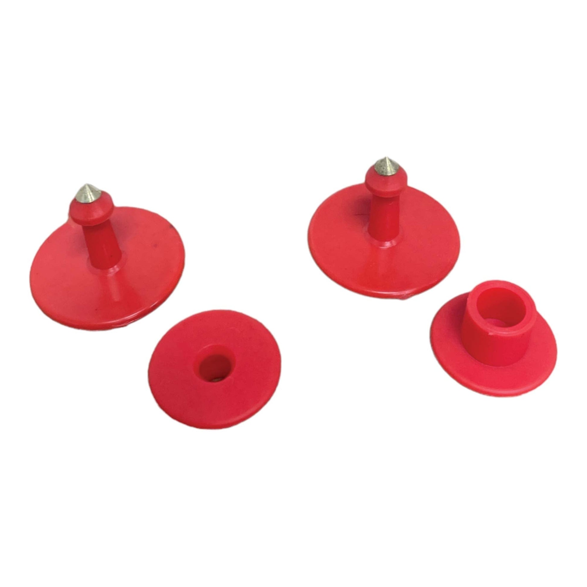 100x Cattle Ear Tags Set - Round Red Blank Pig Sheep Goat Cow Livestock Label - Pet And Farm 