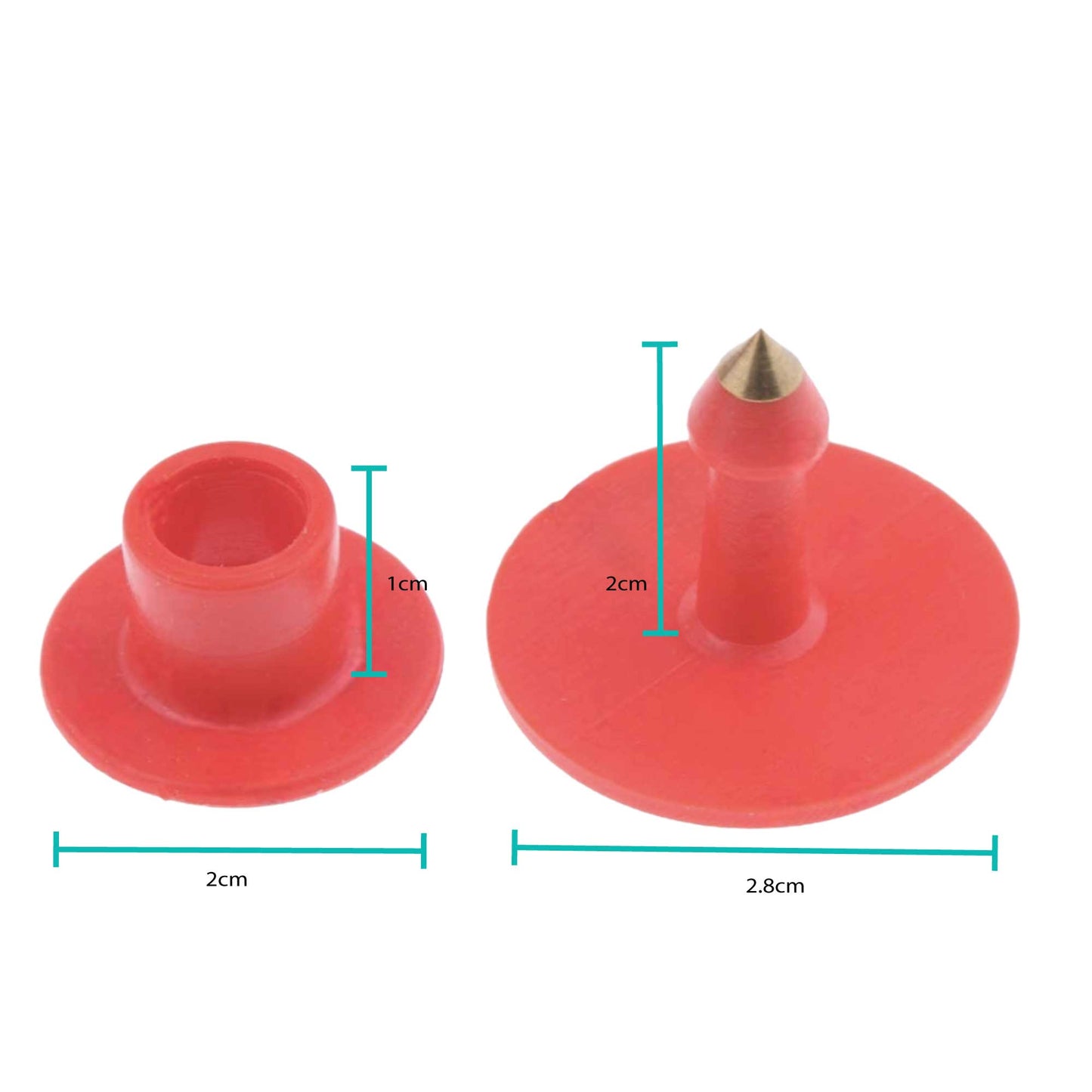 100x Cattle Ear Tags Set - Round Red Blank Pig Sheep Goat Cow Livestock Label - Pet And Farm 