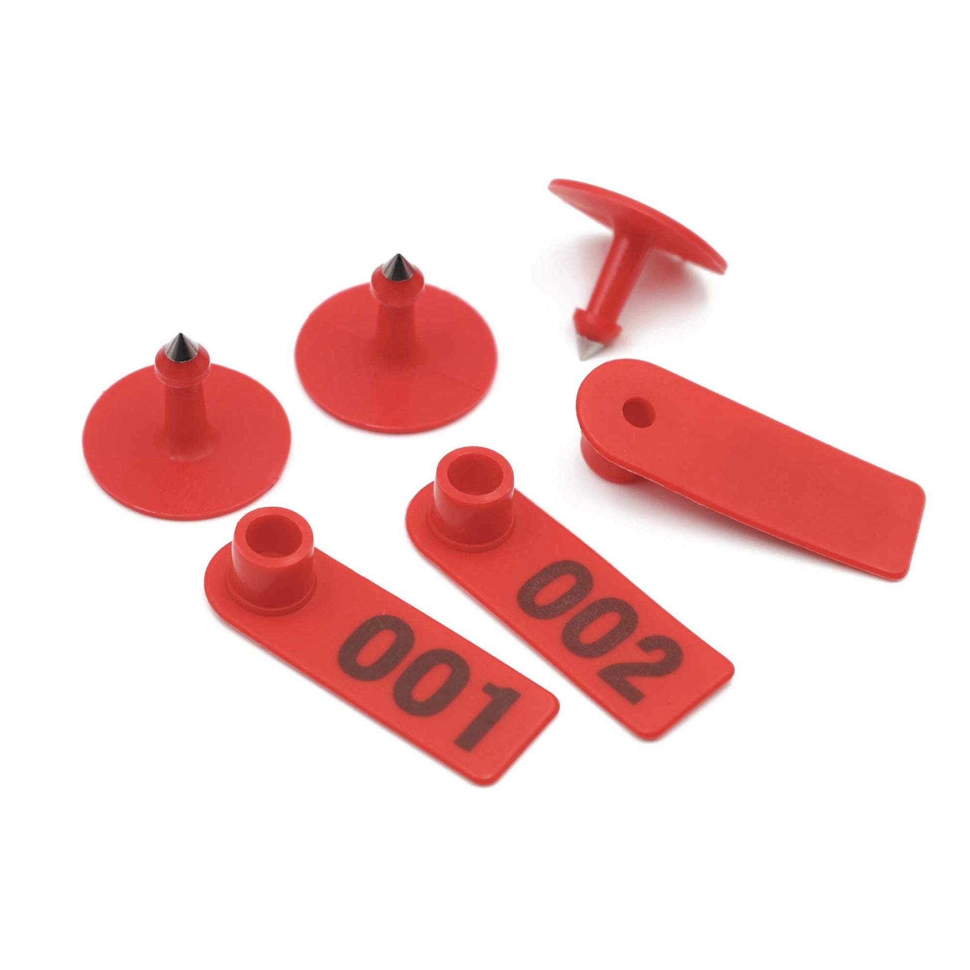 1-100 Cattle Number Ear Tag 5x2cm Set - Mini Red Cow Sheep Pig Livestock Label - Pet And Farm 