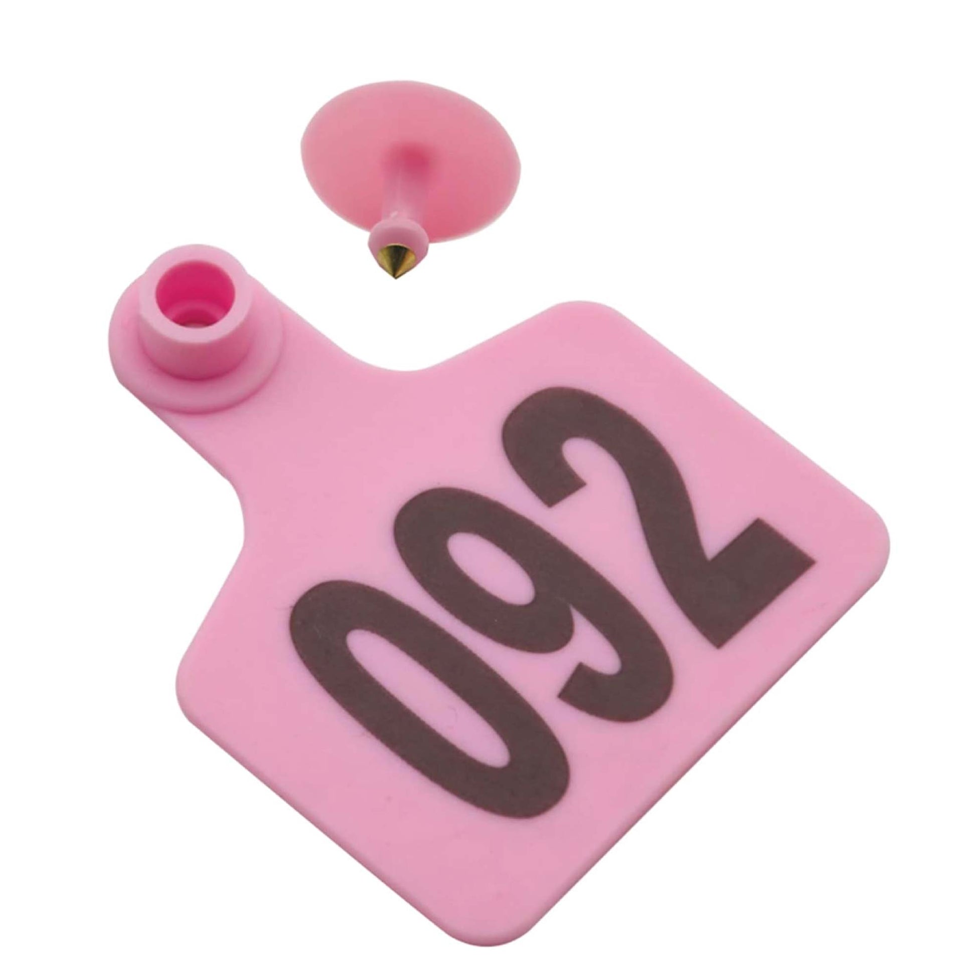 1-100 Cattle Number Ear Tag 6x7cm Set - Medium Pink Cow Sheep Livestock Label - Pet And Farm 