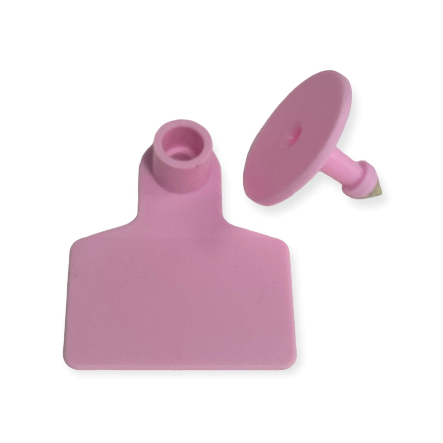 100x Cattle Ear Tags 6x7cm Set - Medium Pink Blank Cow Sheep Livestock Label - Pet And Farm 