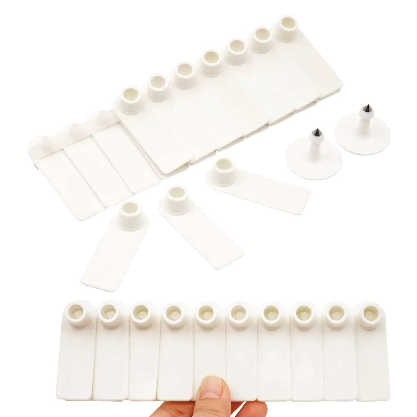 100x Cattle Ear Tags 5x2cm Set - Mini White Blank Pig Goat Livestock Label - Pet And Farm 