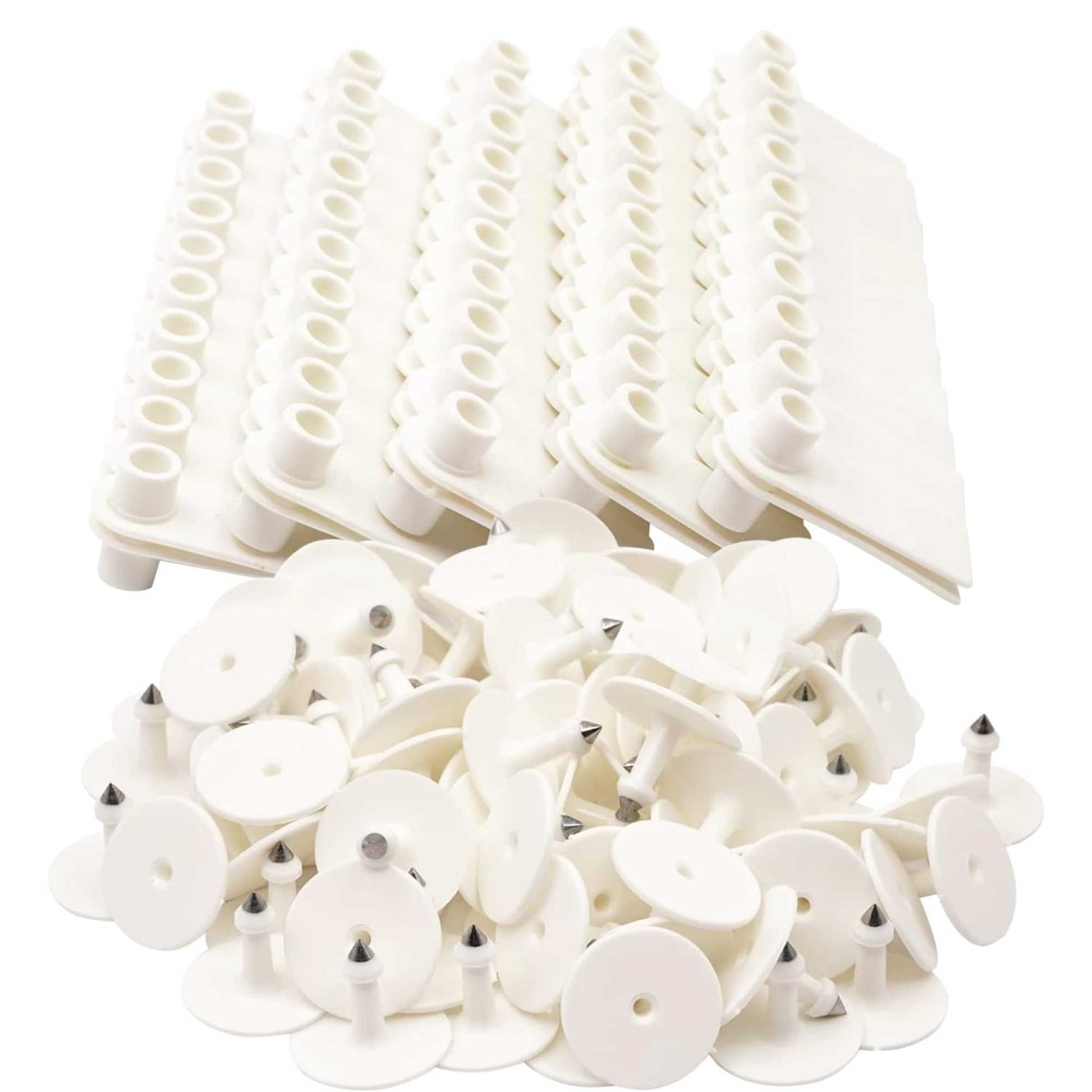 100x Cattle Ear Tags 5x2cm Set - Mini White Blank Pig Goat Livestock Label - Pet And Farm 