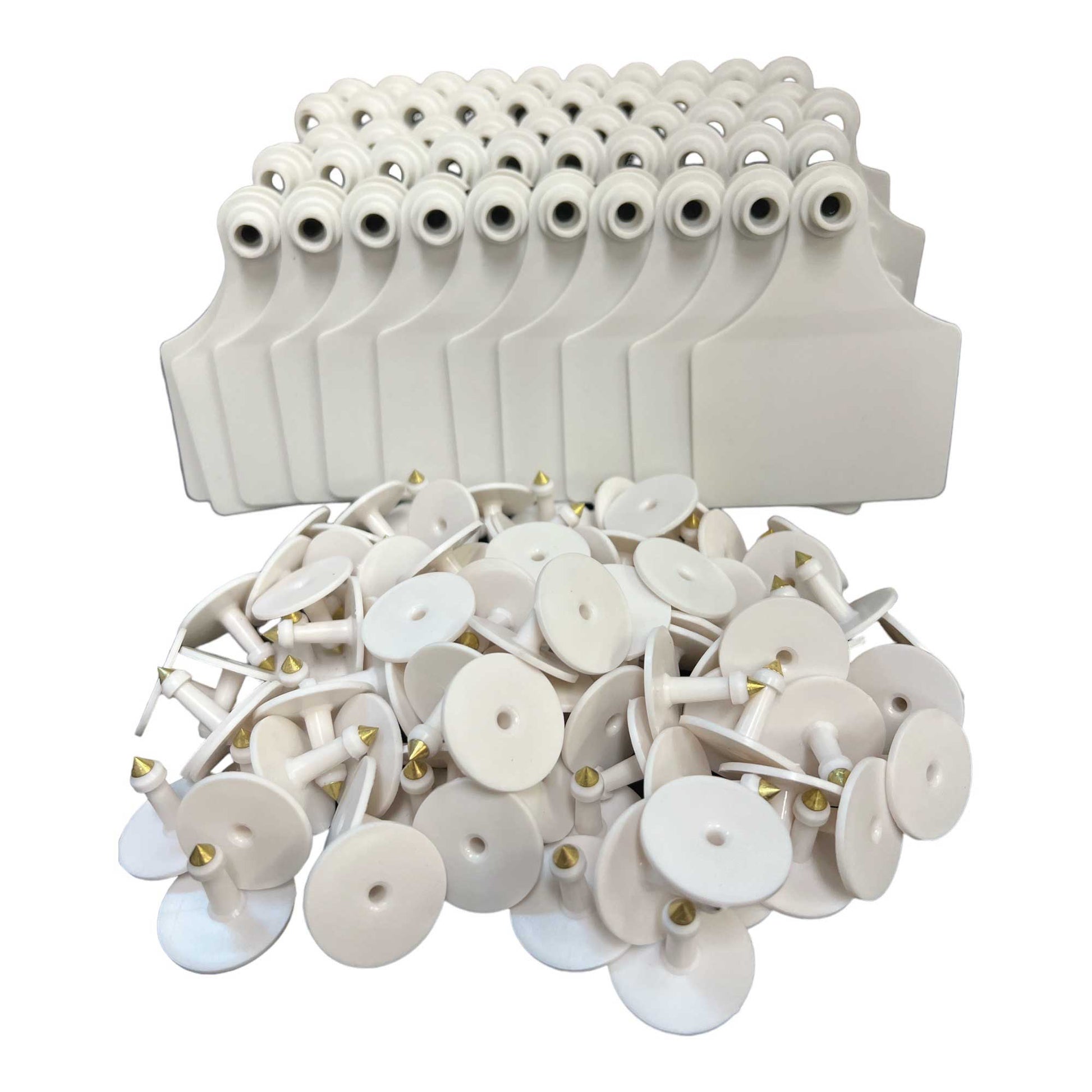 100x Cattle Ear Tags 7x10cm Set - Large White Blank Cow Sheep Livestock Label - Pet And Farm 