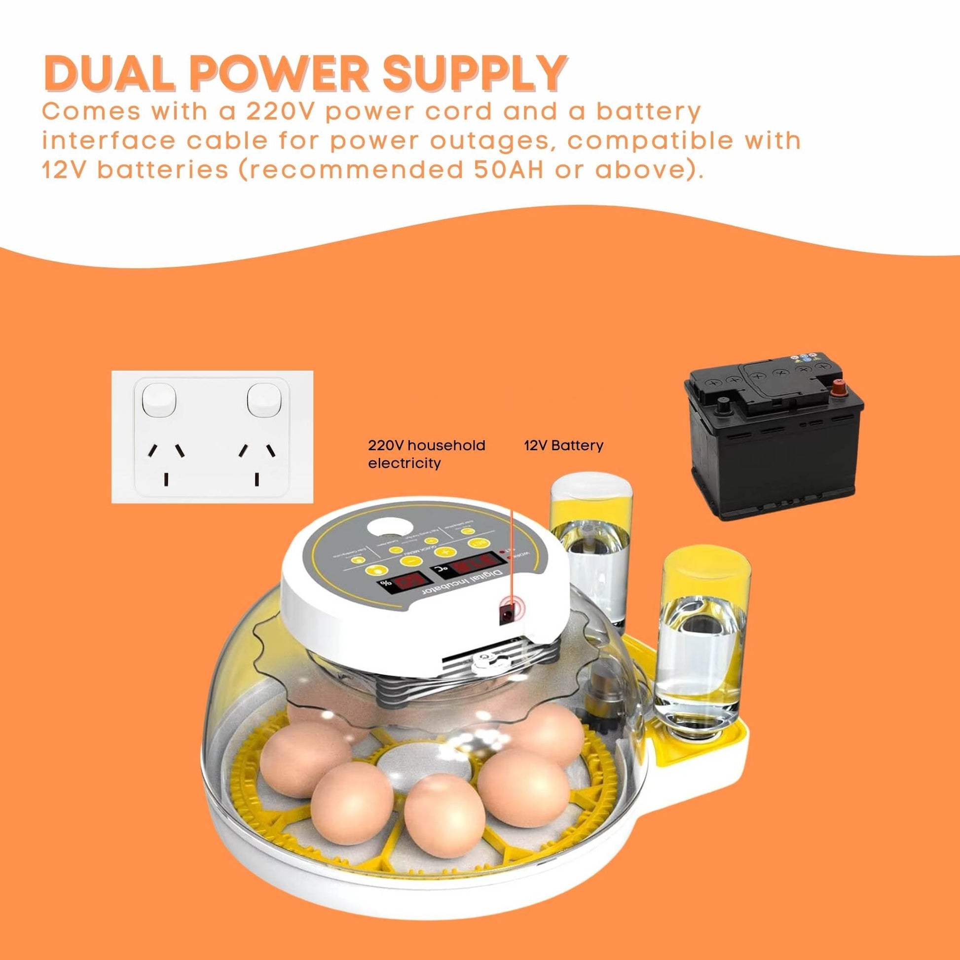 Automatic 8 / 18 Egg Incubator - Electrical Turning Chicken Quail Duck Hatching - Pet And Farm 