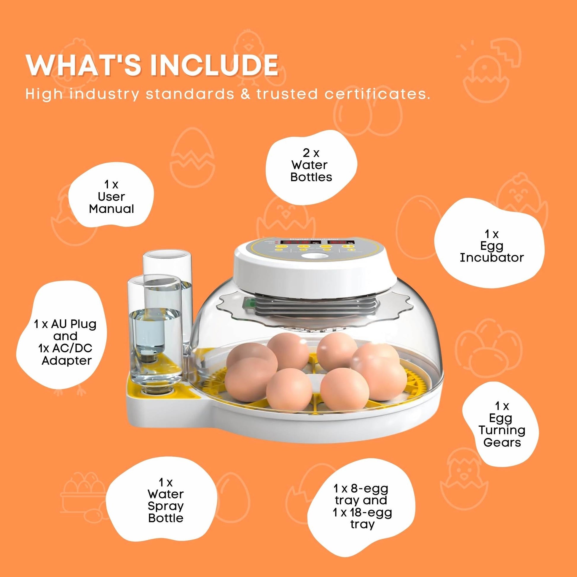 Automatic 8 / 18 Egg Incubator - Electrical Turning Chicken Quail Duck Hatching - Pet And Farm 