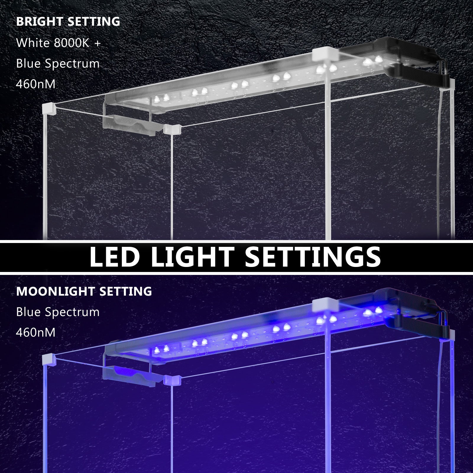 Dynamic Power 2 Set 11W Aquarium Blue White LED Light for Tank 50-70cm - Pet And Farm 