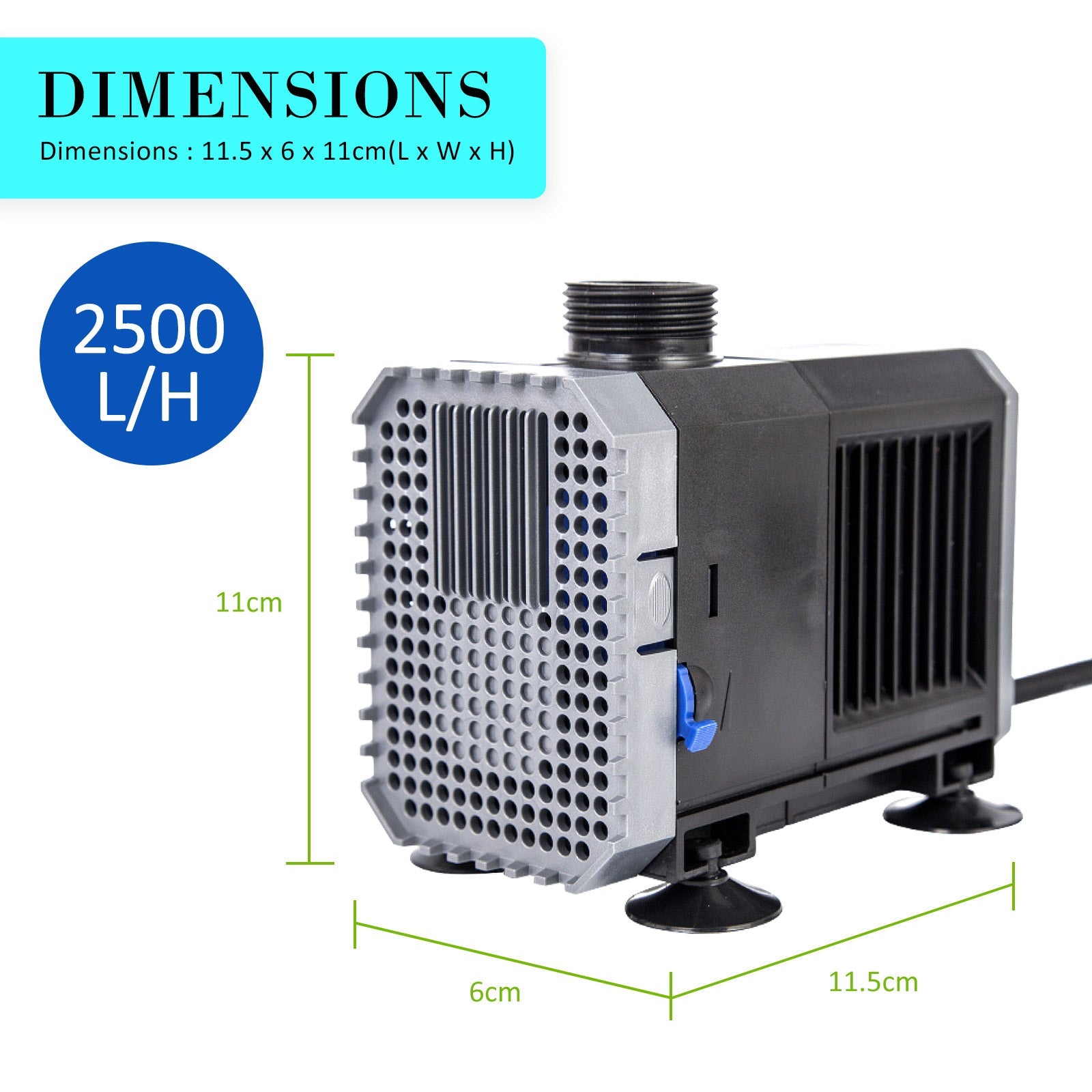 Dynamic Power Aquarium Submersible Water Pump 2500L/H 45W 2.7m Pond - Pet And Farm 