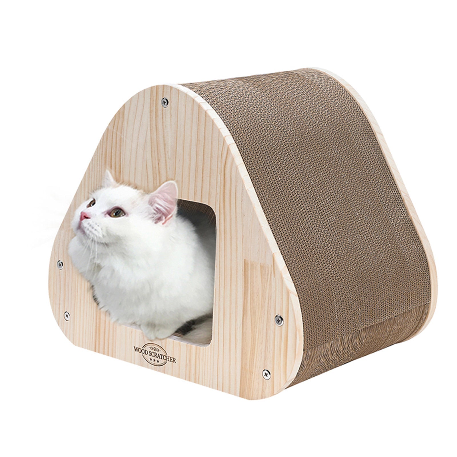 Yaomi Wood Triangle Cat Scratcher Sofa Pet Bed - Pet And Farm 