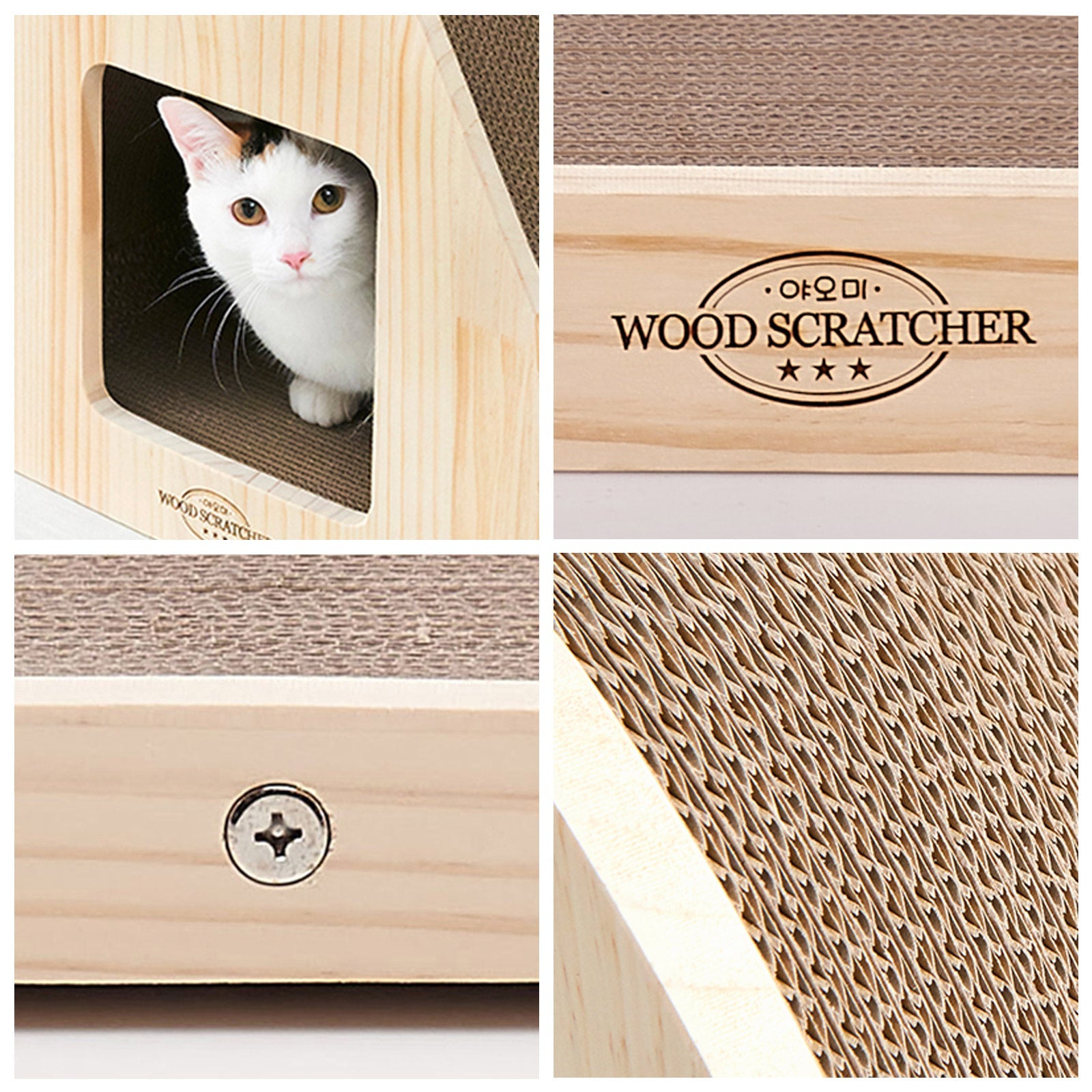 Yaomi Wood Triangle Cat Scratcher Sofa Pet Bed - Pet And Farm 