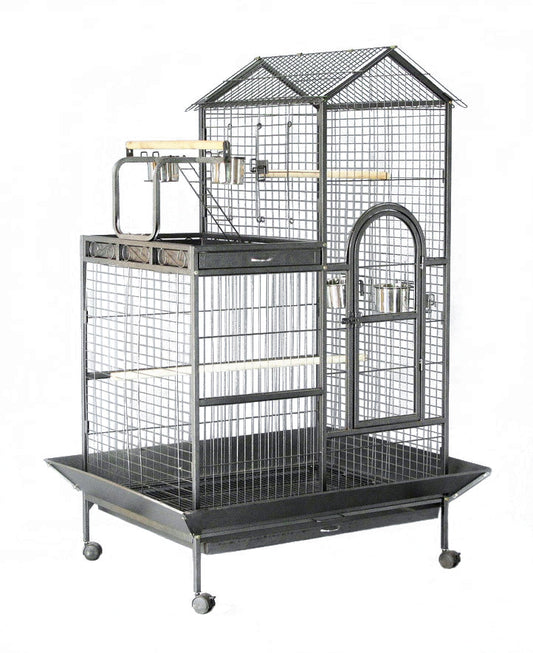YES4PETS 160cm XL Bird Cage Pet Parrot Aviary Budgie Perch Castor Wheels - Pet And Farm