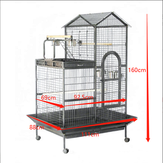 YES4PETS 160cm XL Bird Cage Pet Parrot Aviary Budgie Perch Castor Wheels - Pet And Farm 