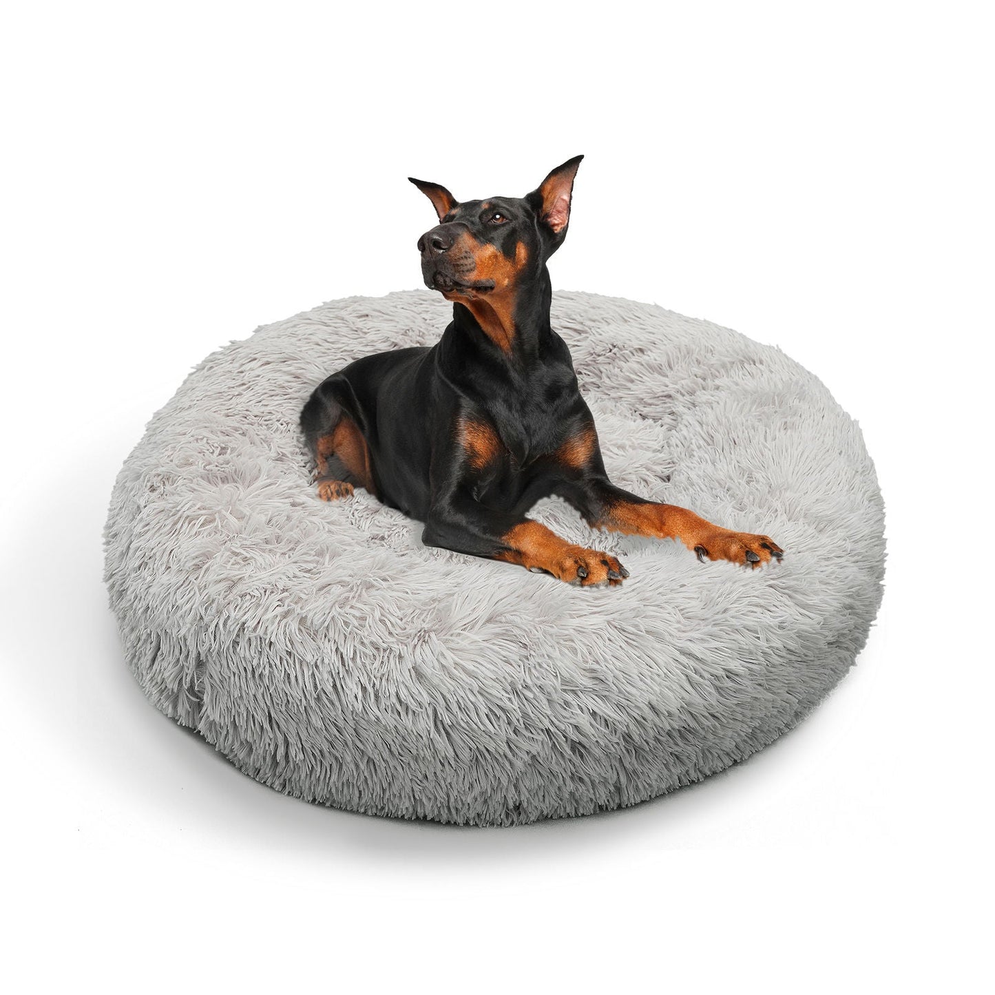 Pet Dog Bed Bedding Warm Plush Round Comfortable Dog Nest Light Grey M 70cm - Pet And Farm 