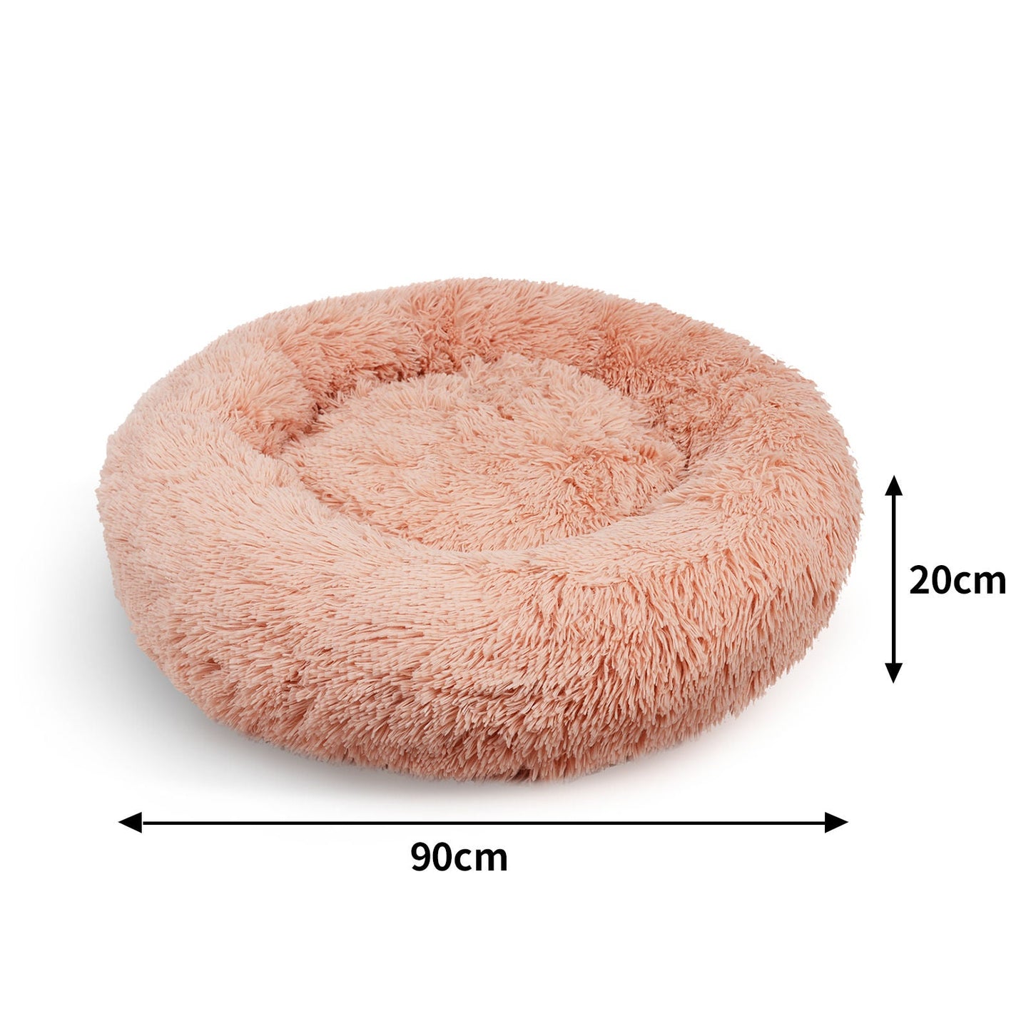 Pet Dog Bedding Warm Plush Round Comfortable Nest Comfy Sleeping kennel Pink Large 90cm - Pet And Farm 