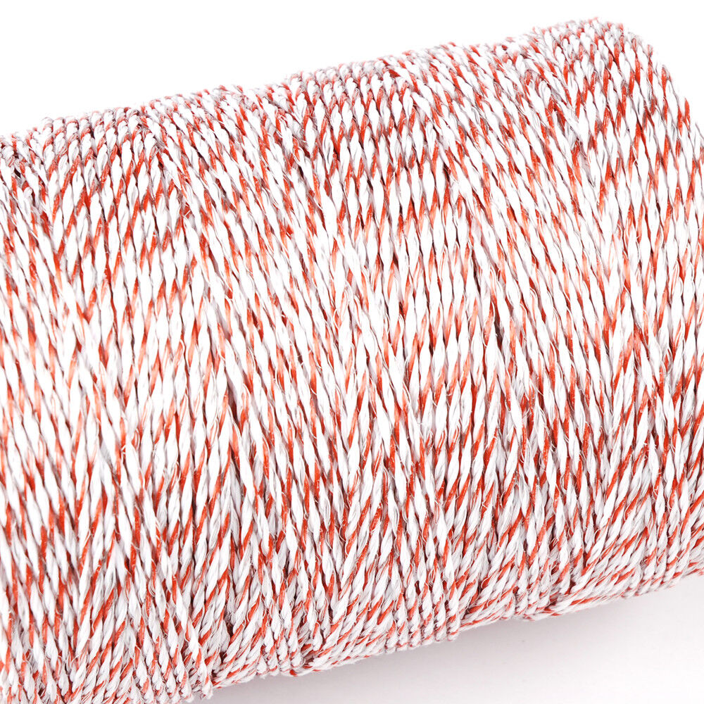 500m Roll Polywire Electric Fence Stainless Steel Poly Wire Energiser Insulator - Pet And Farm 