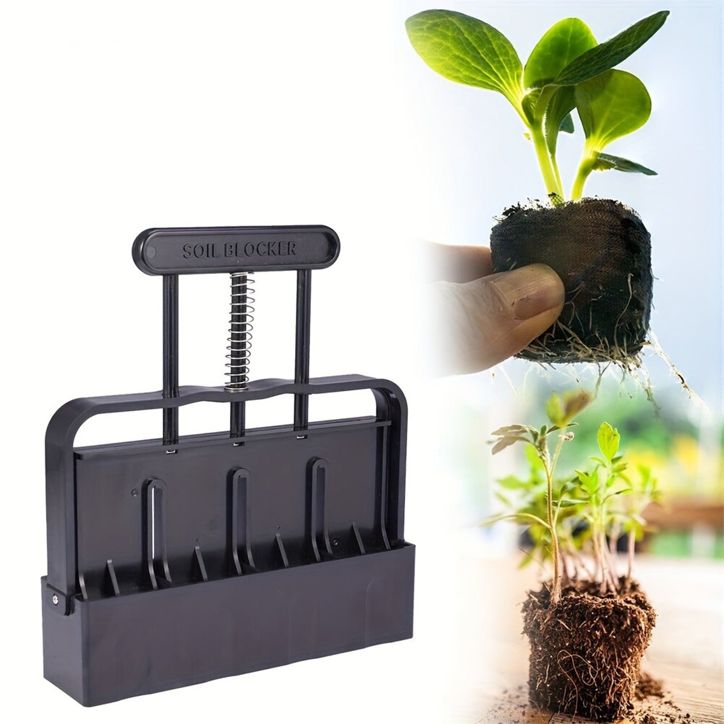 5x5 Soil Block Maker - Durable Handheld Gardening Tool for Seed Starting - Pet And Farm 