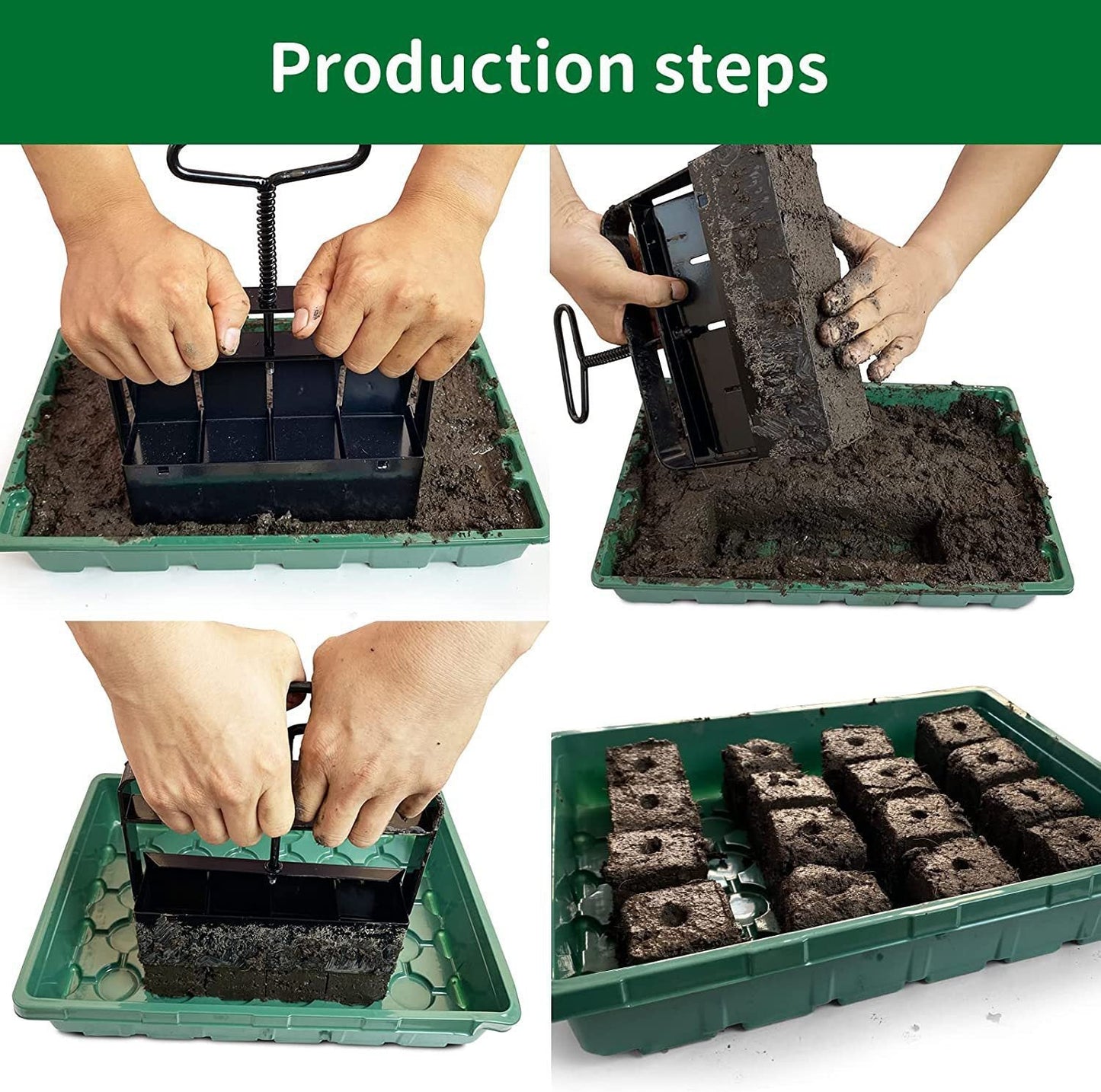 5x5 Soil Block Maker - Durable Handheld Gardening Tool for Seed Starting - Pet And Farm 