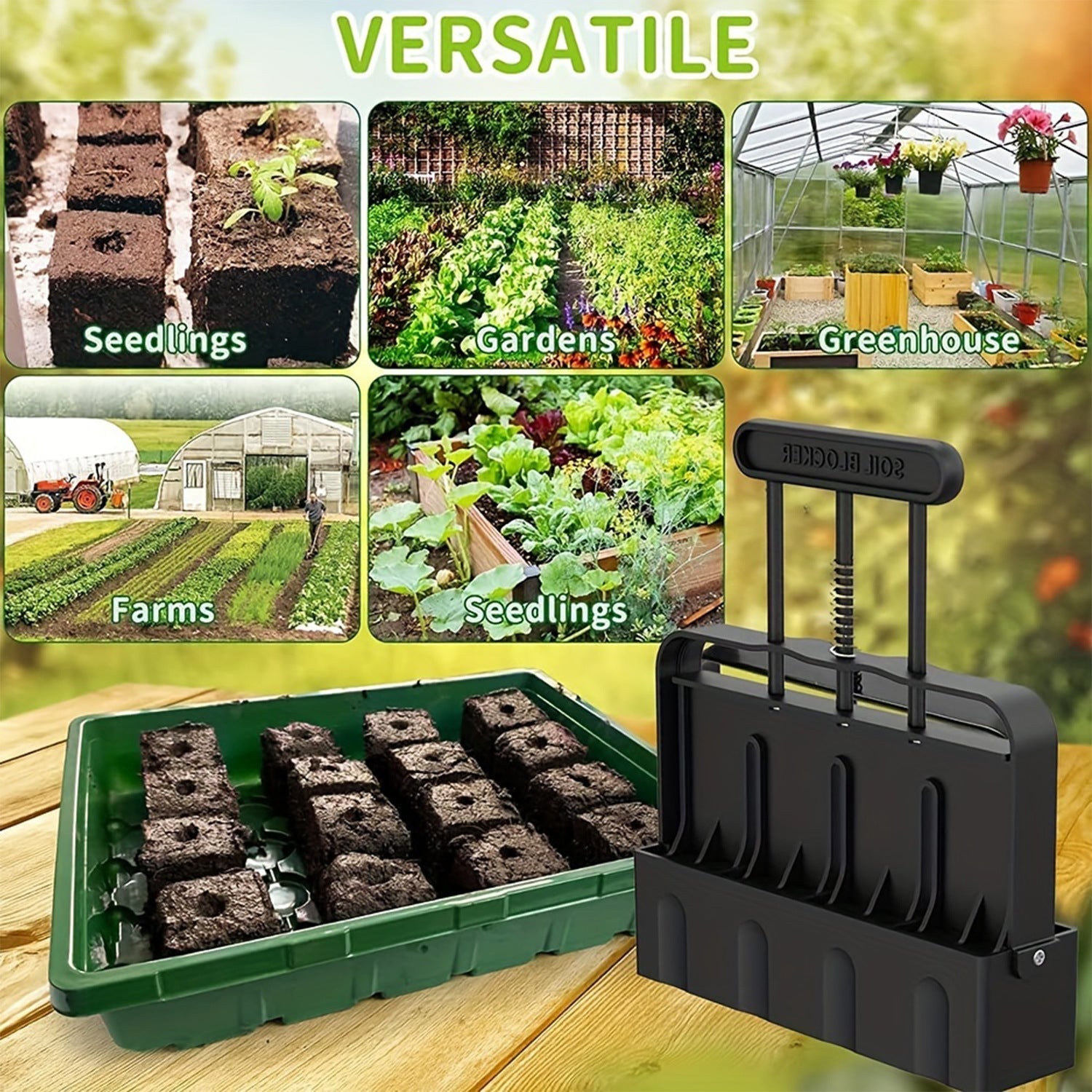 5x5 Soil Block Maker - Durable Handheld Gardening Tool for Seed Starting - Pet And Farm 
