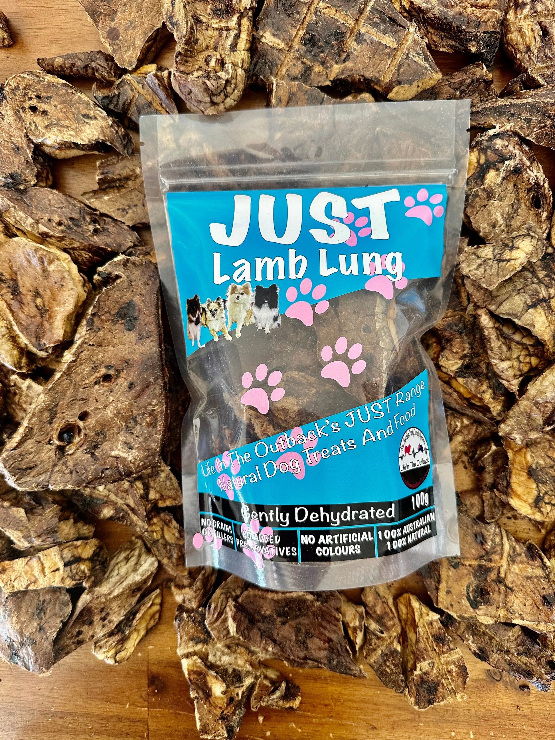 1x Just Lamb Lung - 50g - Pet And Farm 