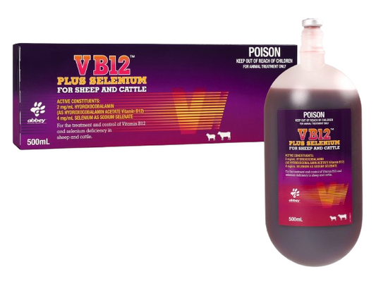 Abbey VB12 Plus Selenium for Sheep and Cattle 500ml