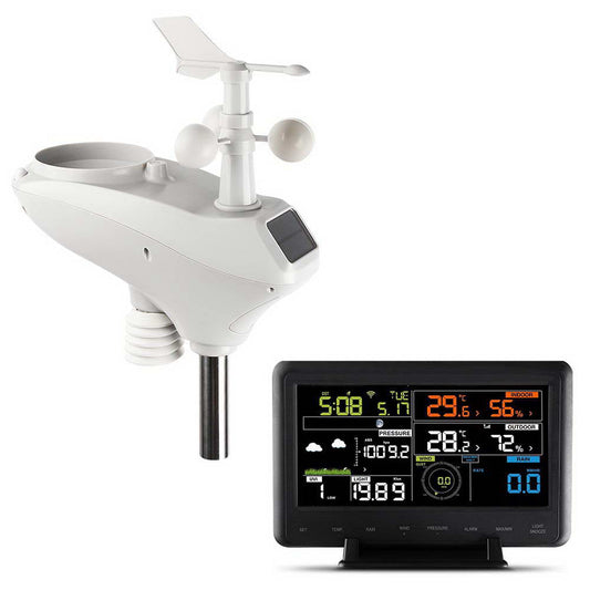 Devanti Wireless WiFi Professional Weather Station Solar Sensor LCD UV Light - Pet And Farm