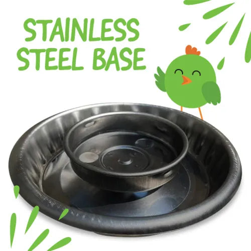 Chicken Drinker Stainless Steel Base With Glass Mason Top 1L - Pet And Farm 