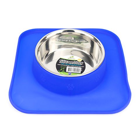 Stainless Steel Bowl With Silicone Mat - 540ML - Pet And Farm 