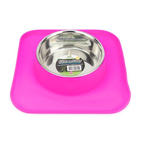 Stainless Steel Bowl With Silicone Mat - 540ML - Pet And Farm